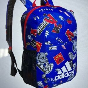 adidas Kids Blue Backpack with Red and White Accents